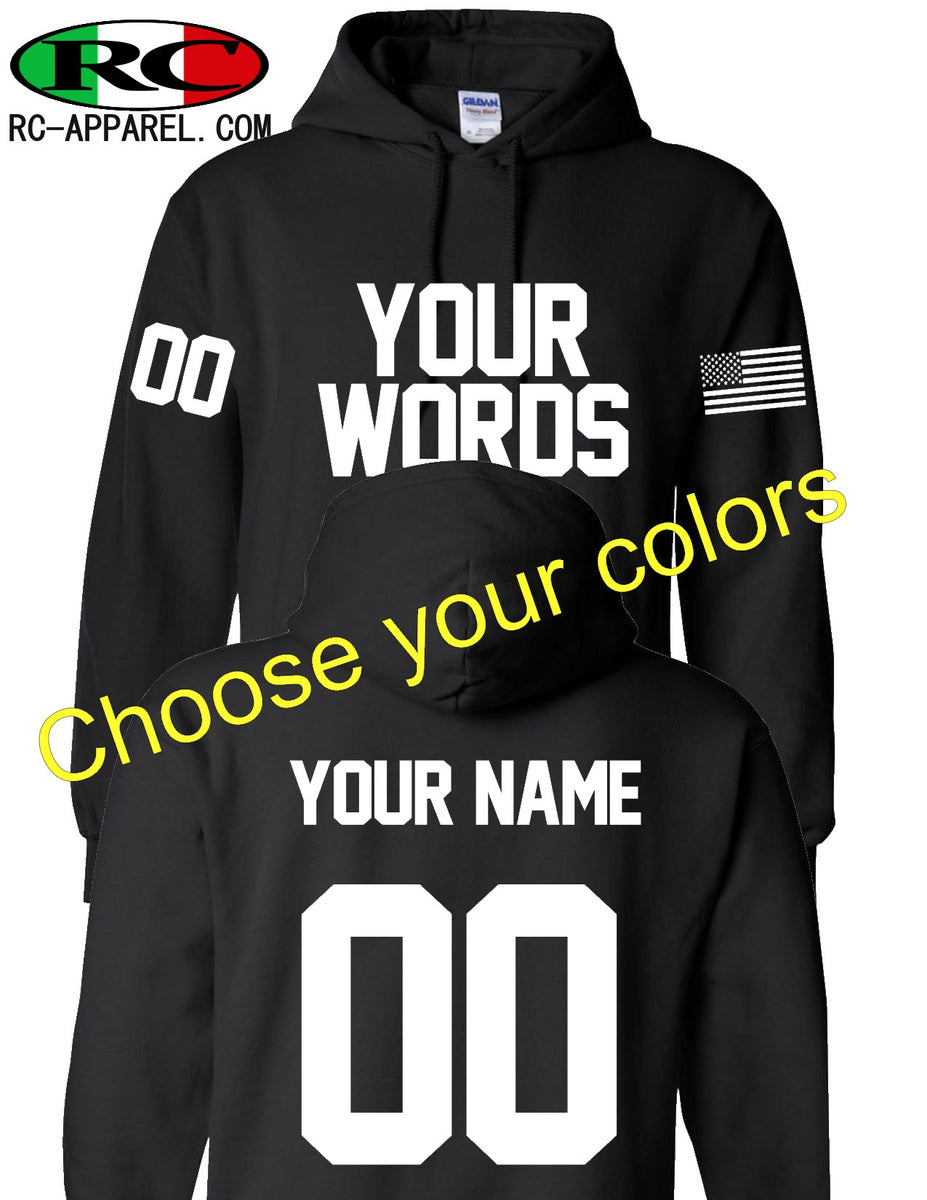 Dsny 831 Custom Hockey / Football Jersey Style Hoodie 2x / Black