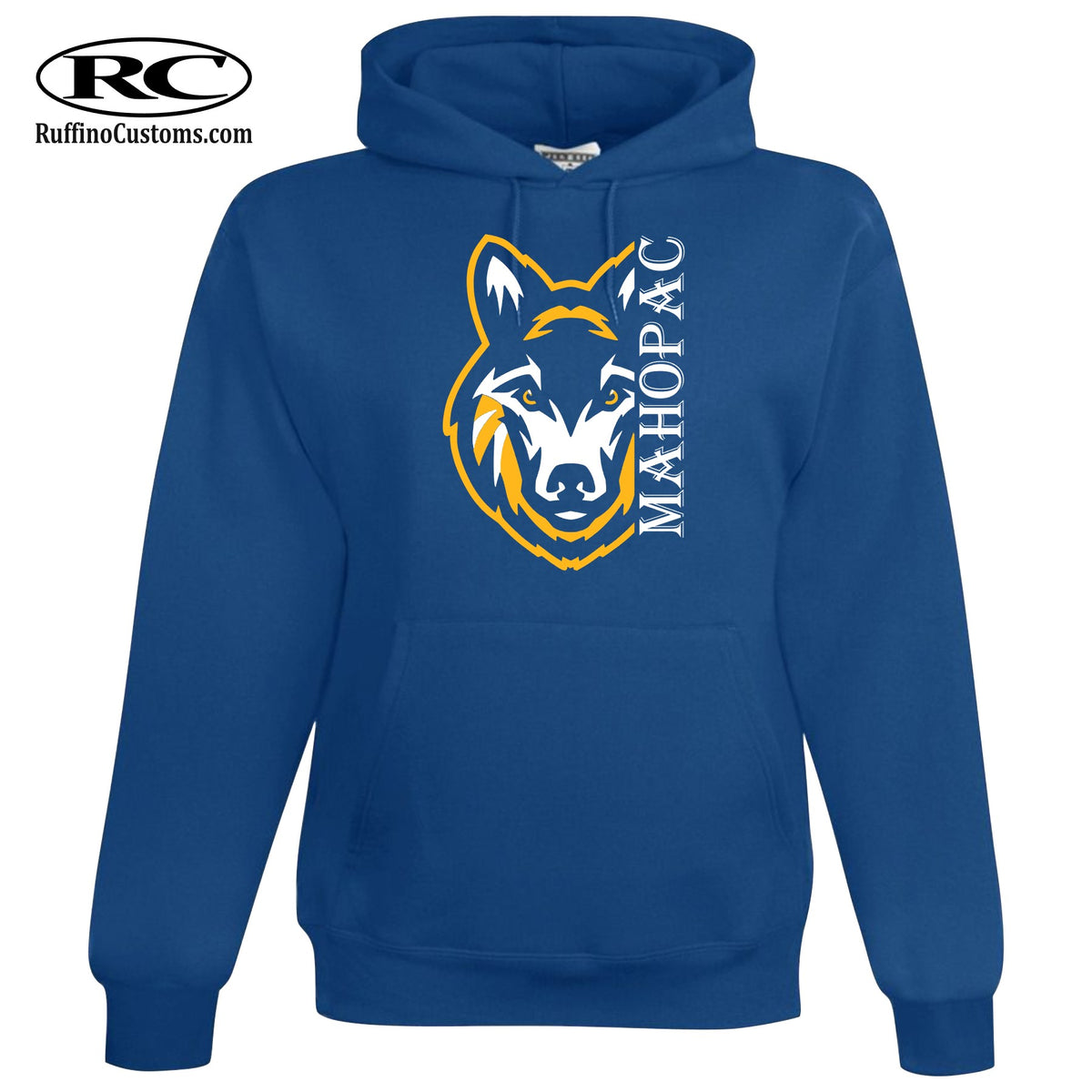 Mahopac Wolfpac Royal Blue Hoodie Ruffino Customs Apparel