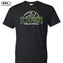 Load image into Gallery viewer, St Patricks Volleyball Black T Shirt