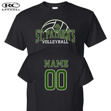 Load image into Gallery viewer, St Patricks Volleyball Black T Shirt
