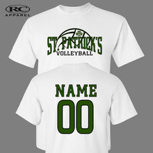 Load image into Gallery viewer, St Patrick's Volleyball White T shirt