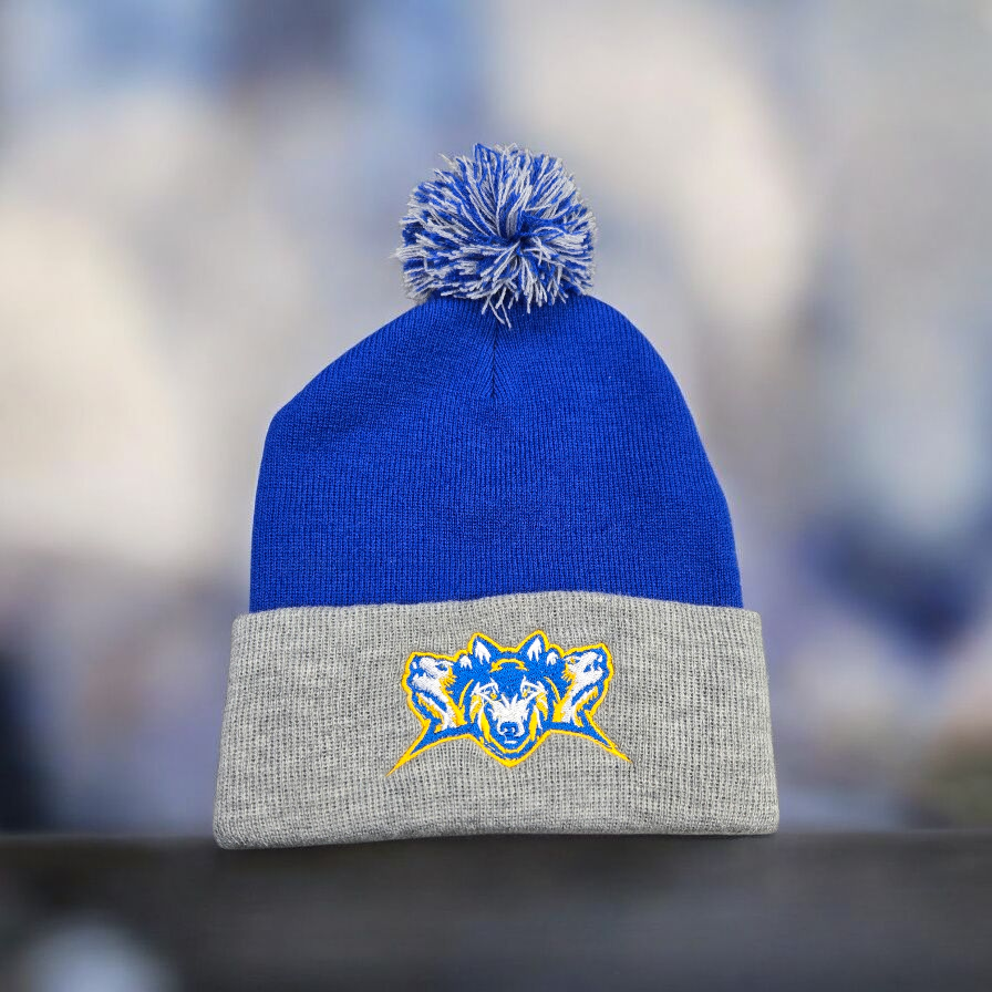 Mahopac Embroidered Pom-Pom Cuffed Beanie