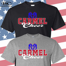 Load image into Gallery viewer, Carmel Rams Cheer Spirit wear Script T Shirt