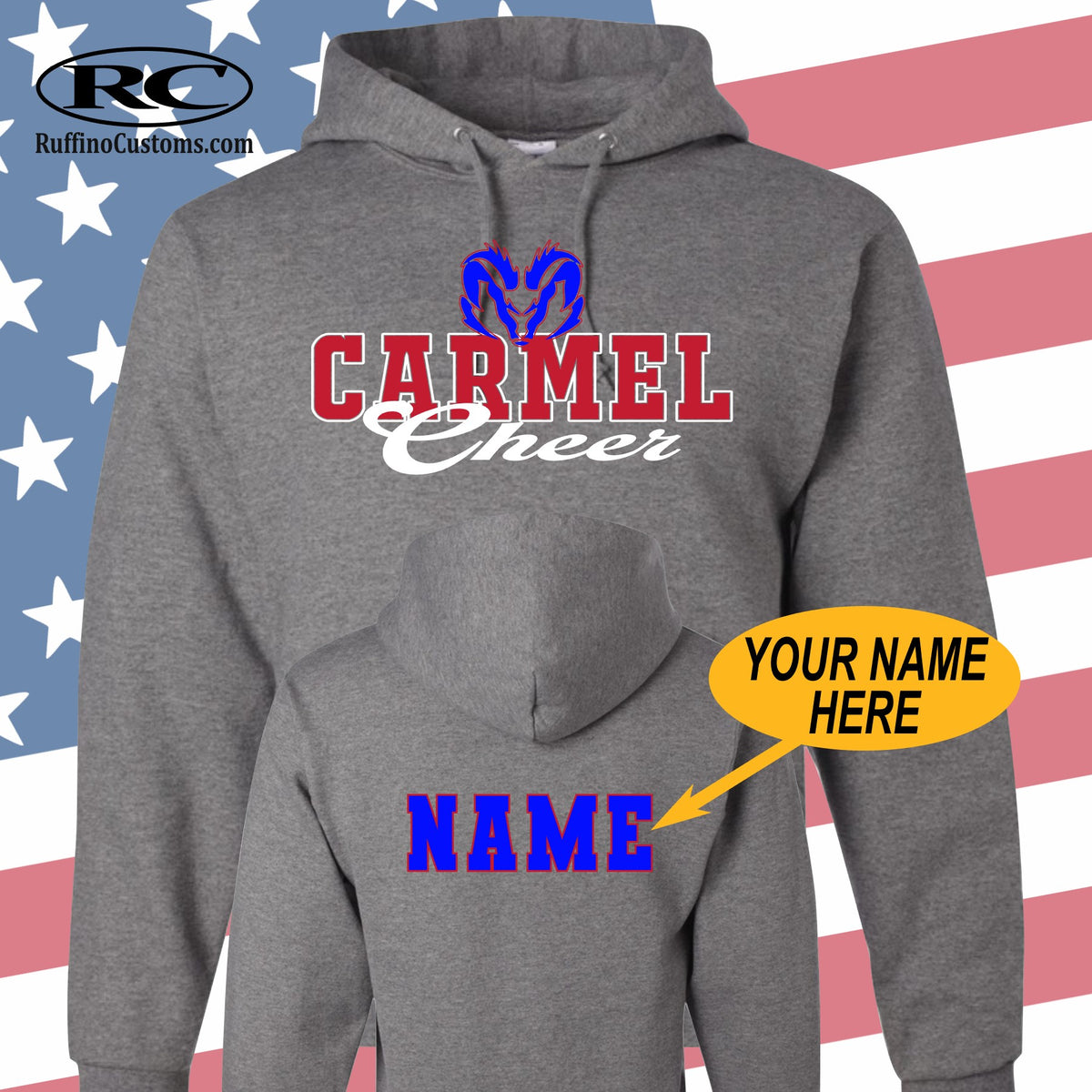 Carmel Rams Cheer Spirit wear hoodie – Ruffino Customs Apparel
