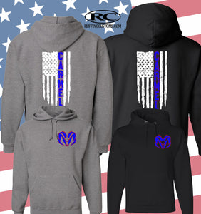 Carmel Rams Distressed American Flag Hoodie