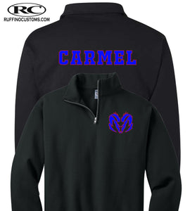 Carmel Rams Adult Quarter Zip Sweatshirt cheer spirit wear