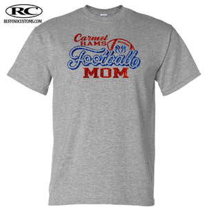Carmel Rams football mom glitter t-shirt