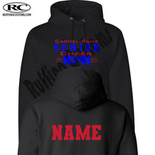 Load image into Gallery viewer, Carmel Rams Football Senior Cheer Mom Hoodie
