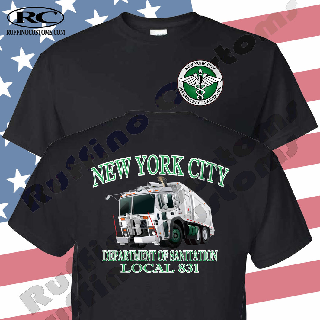 DSNY  New York City Sanitation Truck T Shirt Local 831