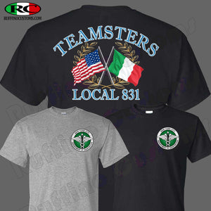 DSNY Teamsters Union Italian American flag Local 831 T Shirt.