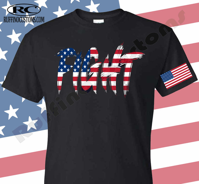 Fight American Flag T Shirt