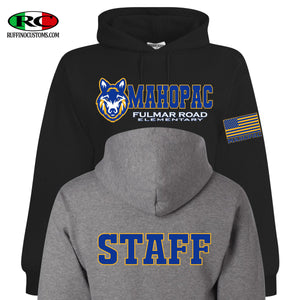 Fulmar Staff Fulmar Road Elementary STAFF on back of the Hoodie