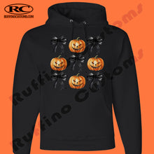 Load image into Gallery viewer, Pumpkins and Bows - Adult Crewneck or Hoodie