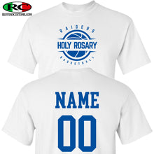 Load image into Gallery viewer, Raiders Holy Rosary Basketball White T-Shirt