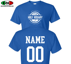 Raiders Holy Rosary Basketball Royal Blue T-Shirt