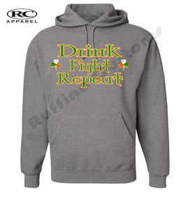 Drink Fight Repeat 3 Leaf clover Irish hoodie