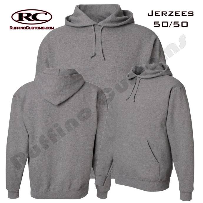 GRAY PULL OVER HOODIE FULLY CUSTOMIZED OR BLANK