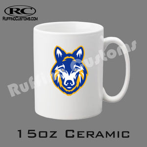 Mahopac wolfpac wolf head 15oz coffee mug