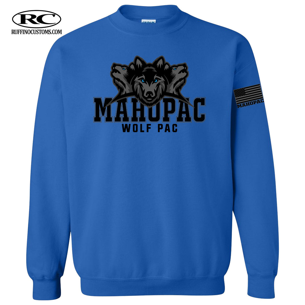 MHS Staff Royal Blue Crew Sweatshirt Blackout design