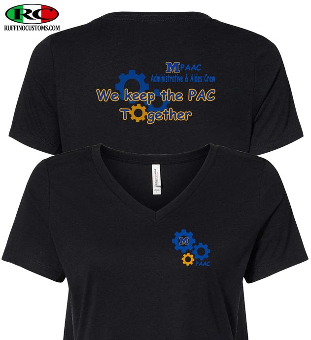 MPAAC Administrative & Aides Crew Black Ladies Form Fitted V neck