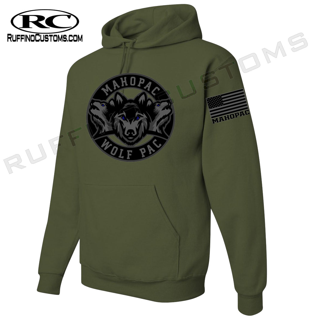 Mahopac Blackout Circle Olive Green Hoodie
