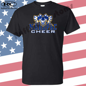 Mahopac Wolfpac 3 headed wolf unisex Cheer tshirt