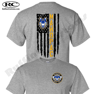 Mahopac Wolfpac Distressed American flag T Shirt