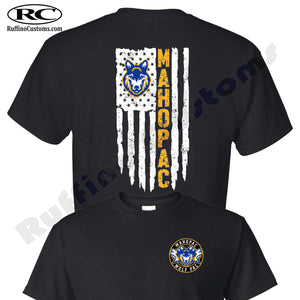 Mahopac Wolfpac Distressed American flag T Shirt