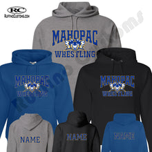 Load image into Gallery viewer, Mahopac Wrestling Hoodie Wolf head in center * New Design