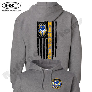 Mahopac Wolfpac Distressed American flag Hoodie