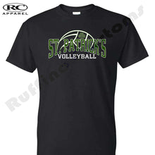Load image into Gallery viewer, St Patricks Volleyball Black T Shirt