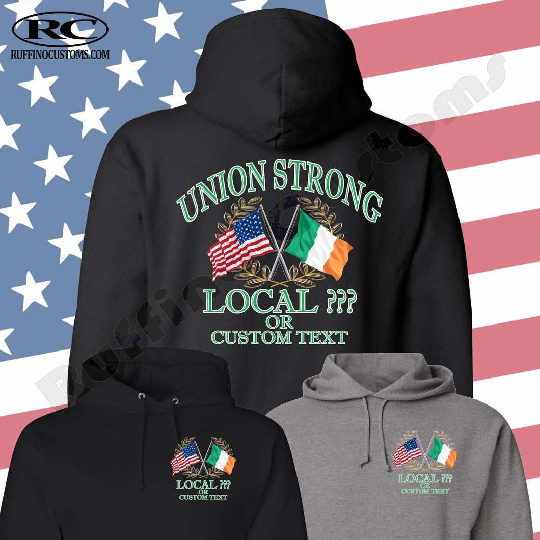 Union Strong Custom American Irish Flag Hoodie