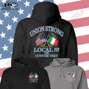 Union Strong Custom American Italian Flag Hoodie