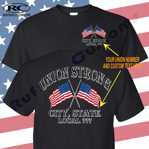 Union Strong American Flag Custom City State T Shirt