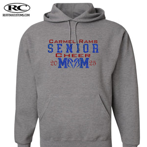 Carmel Rams Senior cheer mom glitter hoodie