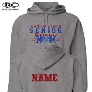 Carmel Rams Senior cheer mom glitter hoodie