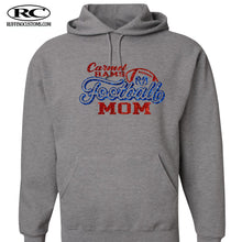 Load image into Gallery viewer, Carmel Rams football mom glitter hoodie