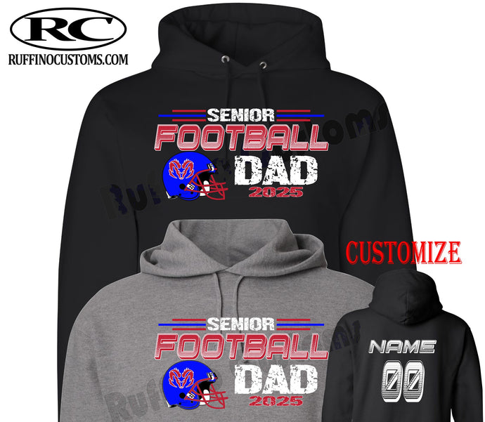 Carmel Rams Senior Football Dad hoodie 2025