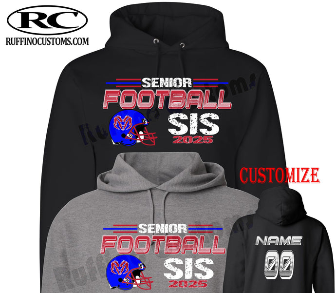 Carmel Rams Senior Football Sis hoodie 2025