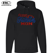 Load image into Gallery viewer, Carmel Rams football mom glitter hoodie