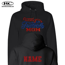Load image into Gallery viewer, Carmel Rams football mom glitter hoodie