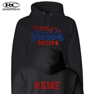 Carmel Rams football mom glitter hoodie