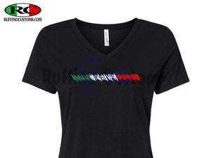 Italian Guidette Womens Form fitted V Neck