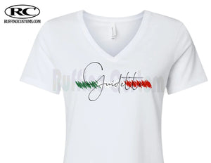 Italian Guidette Womens Form fitted V Neck