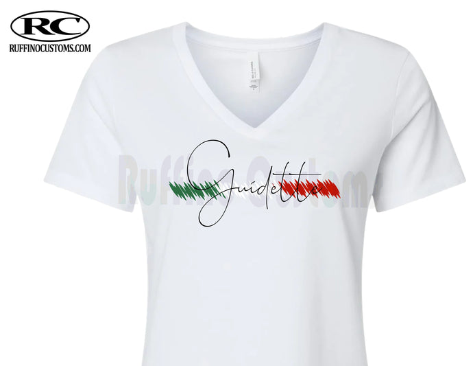 Italian Guidette Womens Form fitted V Neck
