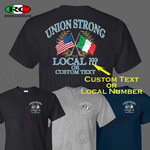 Union Strong Custom American Italian flag tshirt