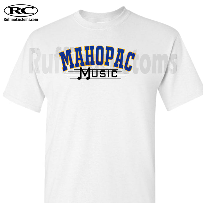 mahopac music white tshirt