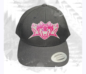 Embroidered Mahopac 3headed pink wolf snapback hat