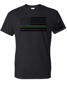 DSNY NYC Sanitation Green Line American Flag T-Shirt or Hoodie