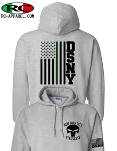 DSNY Green Line / American Flag pullover Sanitation Hoodie